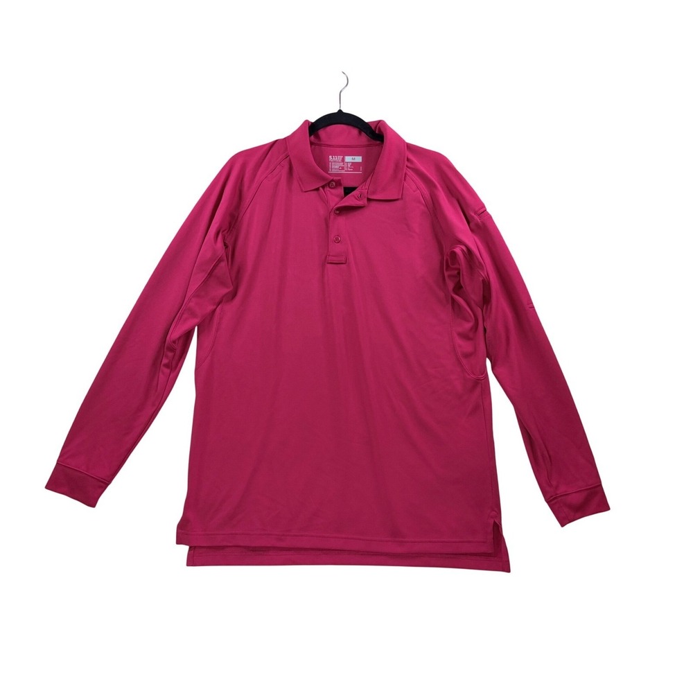 5.11 Tactical Polo Shirt Mens Medium Red Excellent‎ Long Sleeve Utility